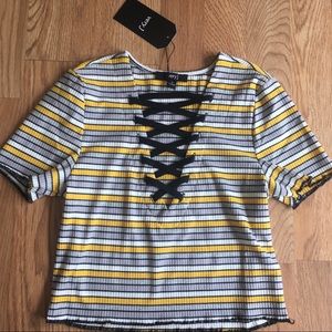 Cute crop top with lace up detail